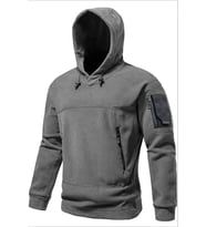 Ghassy Co. Erkek Military Sport Warm Outdoor Kapüşonlu Polar Ceket (Koyu Gri)