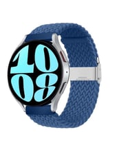 Sneezy Huawei Watch GT 3 Pro 43mm İle Uyumlu 20mm Metal Klips Solo Fiberlink Örgü Kordon (Mavi)
