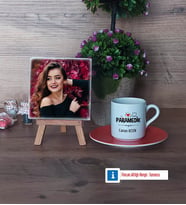 Paramedik Fotoğraflı Dekoratif Taş, Ahşap Altlıklı Türk Kahvesi Fincanı Hediye (Model 8)