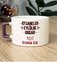 Kişiye Özel Efsaneler Eylülde Doğar Hediye Lüks Fincan Doğum Günü Hediyesi (Mor)