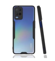 Ceponya Oppo A54 4G Kılıf Kamera Korumalı Arkası Şeffaf Silikon (Siyah)