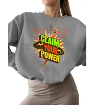 bisiklet yaka unisex Bej kalın Sweatshirt erkek 3 iplik şardonlu Sweatshirt kadın Gücünüzü talep (Gri)