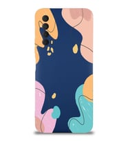 PrintiFy Huawei P Smart 2021 Uyumlu Lansman Kılıf Karışık Renkler Tasarımlı İçi Kadife Kapak (Lacivert)