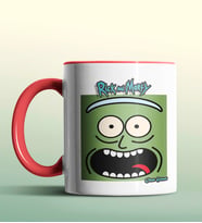 Kişiye Özel Rick and Morty 2 Beyaz Renk Kupa (Kırmızı)