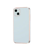 Apple iPhone 13 Kılıf Zore Bark Kenarları Altın Renk Kılıf (Mavi)
