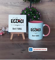 Eczacı Dekoratif Taş, Kupa Bardak Kırmızı Hediye (Model 5)