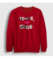 Presmono Unisex Bordo Next Ariana Grande Sweatshirt 152761tt (Kırmızı)