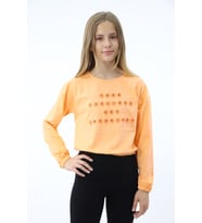 Toontoy Kız Çocuk Baskılı Tişört (Oranj)