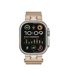Watch Ultra 49mm KRD-107 Metal Hasır Kordon (Bej)