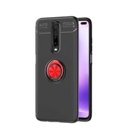 Xiaomi Redmi K30 Kılıf Yüzüklü Magnetli Ravel Case (Siyah-Kırmızı)