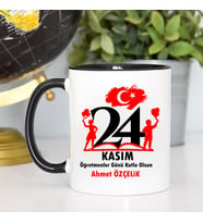 24 Kasım Öğretmenler Günü Hediyesi Kupa Bardak (Siyah)
