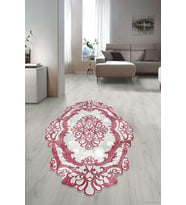 Dijital Baskılı Kaymaz Taban Yıkanabilir Lazer Kesim Salon Halısı Yolluk NLZR-SD-109 (Pembe)