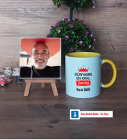 Dayıya Hediye Fotoğraflı Dekoratif Taş, Kupa Bardak Beyaz HediyeDayıya Doğum Günü Hediyesi (Model 7)