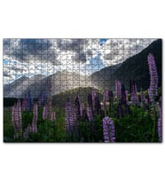 Cakapuzzle Sümbüller Çayırlar Dağlar ve Bulutlar  Puzzle Yapboz MDF (Ahşap) (500 Parça)