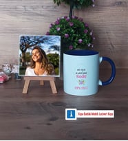 Doğum Günü Hediyesi Fotoğraflı Dekoratif Taş, Kupa Bardak Beyaz Hediye (Model 3)