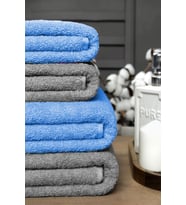 4 lü Banyo Havlusu Takımı Soft Büyük Havlulu Pamuklu Havlu Seti 90X150 Cm Gri (Mavi)