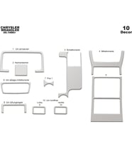 Meriç® Chrysler Wrangler Ön Torpido Kaplama Maun 10 Parça 1996-2004 (Alüminyum)