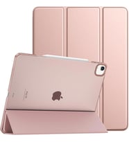 Apple iPad Air 13inç M2 Uyumlu Kılıf PU Deri Smart Standlı Case A2898 A2899 A290 (Rose)