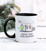 Kimya Öğretmeni Tasarımlı Kişiye Özel Kupa Bardak (Siyah)