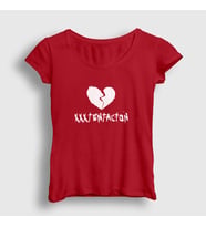 Presmono Kadın Sarı Broken Heart XXXTentacion T-Shirt 47413tt (Kırmızı)