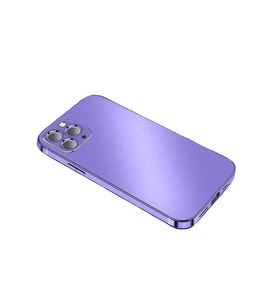 Schulzz Apple iPhone 11 Kılıf Kamera Korumalı Parlak Renkli Kare Kaplama Yumuşak (Mor)