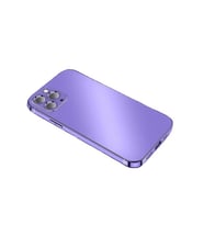 Schulzz Apple iPhone 11 Kılıf Kamera Korumalı Parlak Renkli Kare Kaplama Yumuşak (Mor)