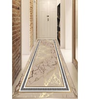 Dijital Baskılı Kaymaz Taban Yıkanabilir Modern Yolluk Ve Koridor Halısı NDU-SD-759 (Kahverengi)