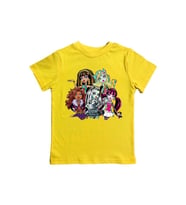 MONSTER HIGH baskılı pamuklu penye kumaş yazlık çocuk tişört (Sarı)