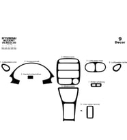 Meriç® Hyundai Accent Ön Torpido Kaplama Maun 9 Parça 1994-2000 (Piano Black)