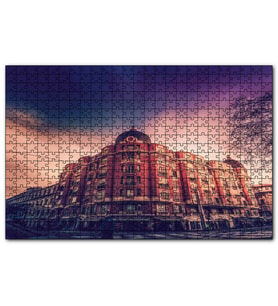 Cakapuzzle Mimari Kırmızı Köşe Bina  Puzzle Yapboz MDF (Ahşap) (500 Parça)