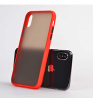Apple iPhone XS Max 6.5 Kılıf Fri Mat Yüzey Renkli Kenar Kılıf (Kırmızı)