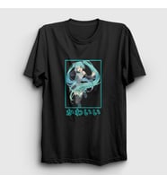 Presmono Unisex Beyaz Miku Hatsune T-Shirt 439443tt (Siyah)