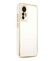 Xiaomi Mi 12 Lite Kılıf Zore Bark Kenarları Altın Renk Kılıf (Beyaz)