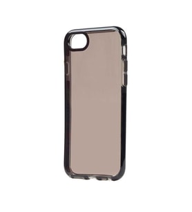iPhone 7 Kılıf Şeffaf Renkli Tırtıklı Tasarım  Ekran Koruyuculu Silikon (Siyah)