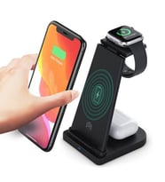 ALLY 15W 3in1 Sarj Standi Wireless Kablosuz Sarj iPhone+iWatch+AirPods YM-UD21 (Siyah)