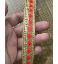 EN 2.50 CM  SİM İŞLEME HİNDİSTANDAN GELEN TASARIM ŞERİT BORDÜR 1 METRE (Turuncu)