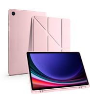 Samsung Galaxy Tab S6 Lite 2024 P620 P610 Kılıf Kalem Bölmeli Trifolding Case 13 (Rose)