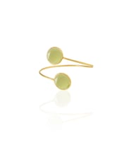 Kadir Jewellery 22 Ayar Altın Kaplama Zirkon Taşlı Ayarlanabilir Trend Bilezik (Zeytin Yeşili)