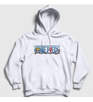 Presmono Unisex Gri Anime One Piece Kapüşonlu Sweatshirt 135140tt (Beyaz)