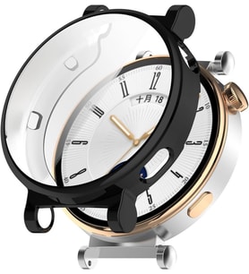 Huawei Watch GT 5 41mm 2li Set Silikon Parlak Renkli Ekran Koruyuculu Kasa Koruy (Siyah)