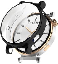 Huawei Watch GT 5 41mm 2li Set Silikon Parlak Renkli Ekran Koruyuculu Kasa Koruy (Siyah)