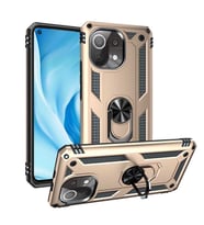 Xiaomi Mi 11 Lite Kılıf Yüzüklü Zırh Tank Vega (Gold)