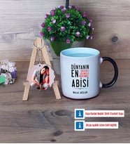 Abiye Hediye Kupa Bardak Beyaz ve Fotoğraflı Ahşap Anahtarlık Hediye (Model 9)