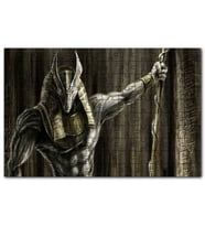 Cakapuzzle Muhteşem Kaslarıyla Anubis ve Asası Puzzle Yapboz MDF (Ahşap) (500 Parça)