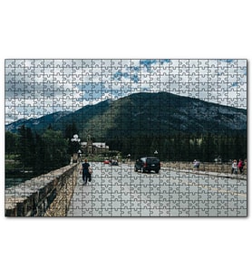 Cakapuzzle Bulutlu Gökler Köprü ve Dağlar  Puzzle Yapboz MDF (Ahşap) (255 Parça)