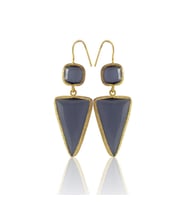 Kadir Jewellery 22 Ayar Altın Kaplama Kadın Sallantılı Küpe -El İşçiliği Ve Hipoalerjenik Küpe (Mor)
