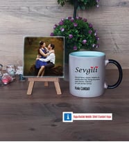 Sevgiliye Hediye Fotoğraflı Dekoratif Taş, Kupa Bardak Beyaz Hediye (Model 9)