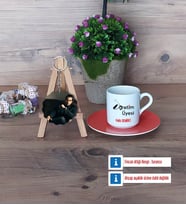 Öğretim Üyesi Türk Kahvesi Fincanı Ahşap Altlıklı ve Fotoğraflı Ahşap Anahtarlık Hediye Öğretmenler Günü Hediyesi (Model 8)