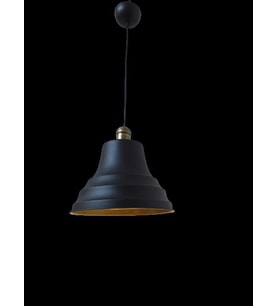 Rys Retro Metal Eskitme Duylu Siyah içi Gold Tekli Sarkıt Avize Çap.27 cm (Beyaz)