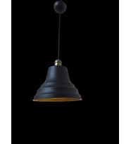 Rys Retro Metal Eskitme Duylu Siyah içi Gold Tekli Sarkıt Avize Çap.27 cm (Beyaz)